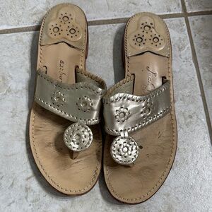 jack rogers gold  Leather Sandals size 9.5